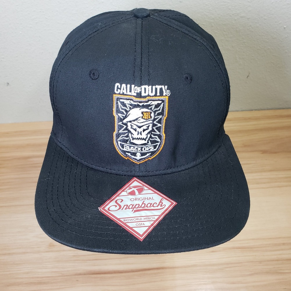 Call Of Duty Black Ops 4 Snapback Hat Black Skull Crest Shield Logo